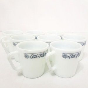 DONATED Pyrex Corelle Mugs Set of 8 - Old Town Blue